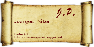 Joerges Péter névjegykártya